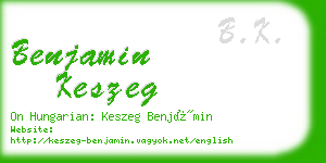 benjamin keszeg business card